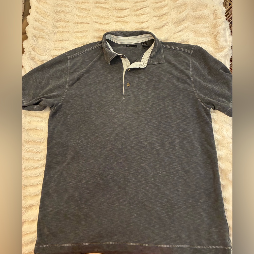 Mens Gray Polo Shirt Age Of Wisdom Brand Size Xl
